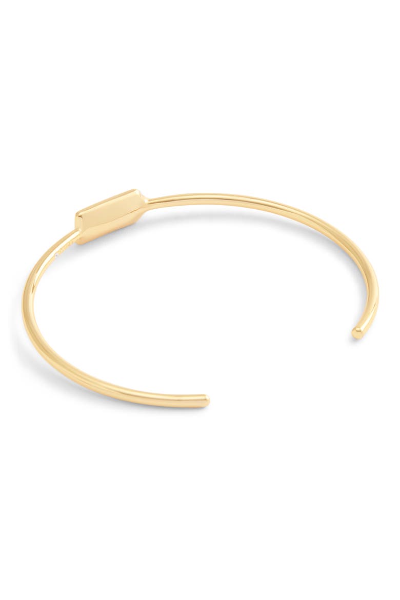 Logo Tag Thin Cuff Bracelet, Alternate, color, SHINY GOLD