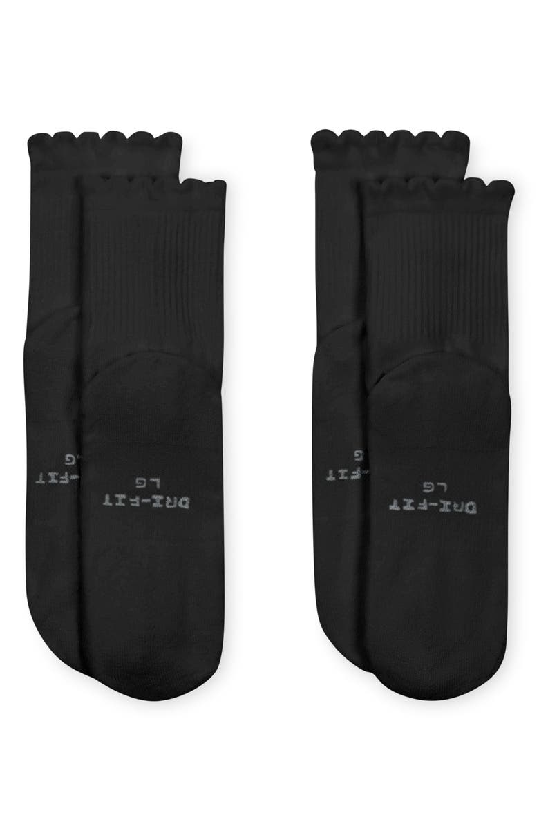 Nike Everyday Elevated Assorted 2-Pack Dri-FIT Crew Socks, Alternate, color, Black/ Black