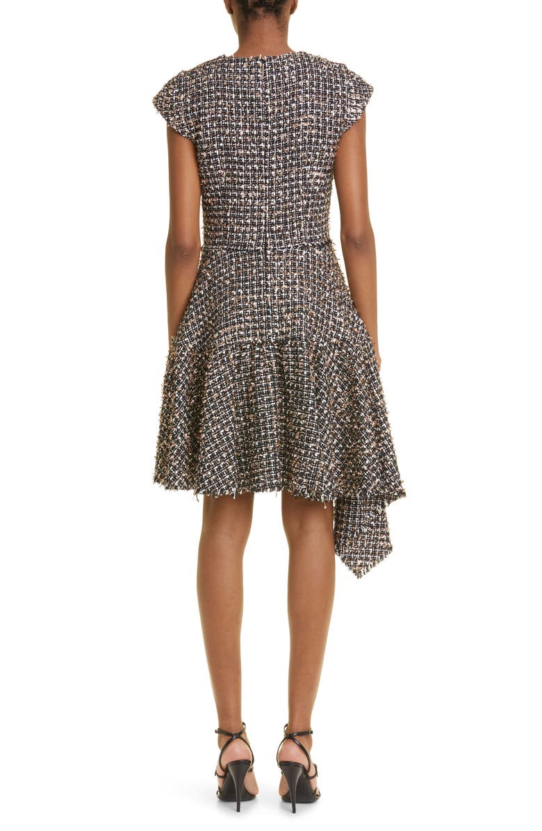 Jason Wu Collection Tinsel Tweed Asymmetric Hem Cotton Blend Dress, Alternate, color, 