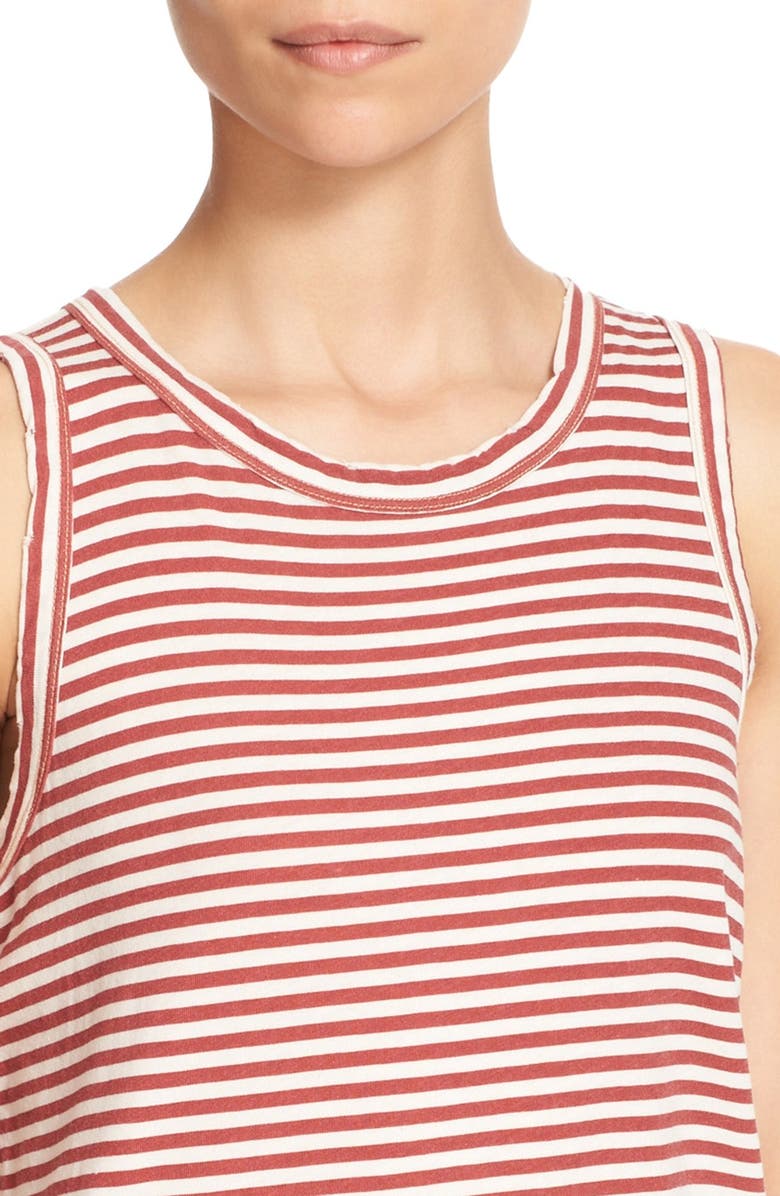 Current/Elliott 'The Cross Back Muscle' Stripe Cotton Tee, Alternate, color, 