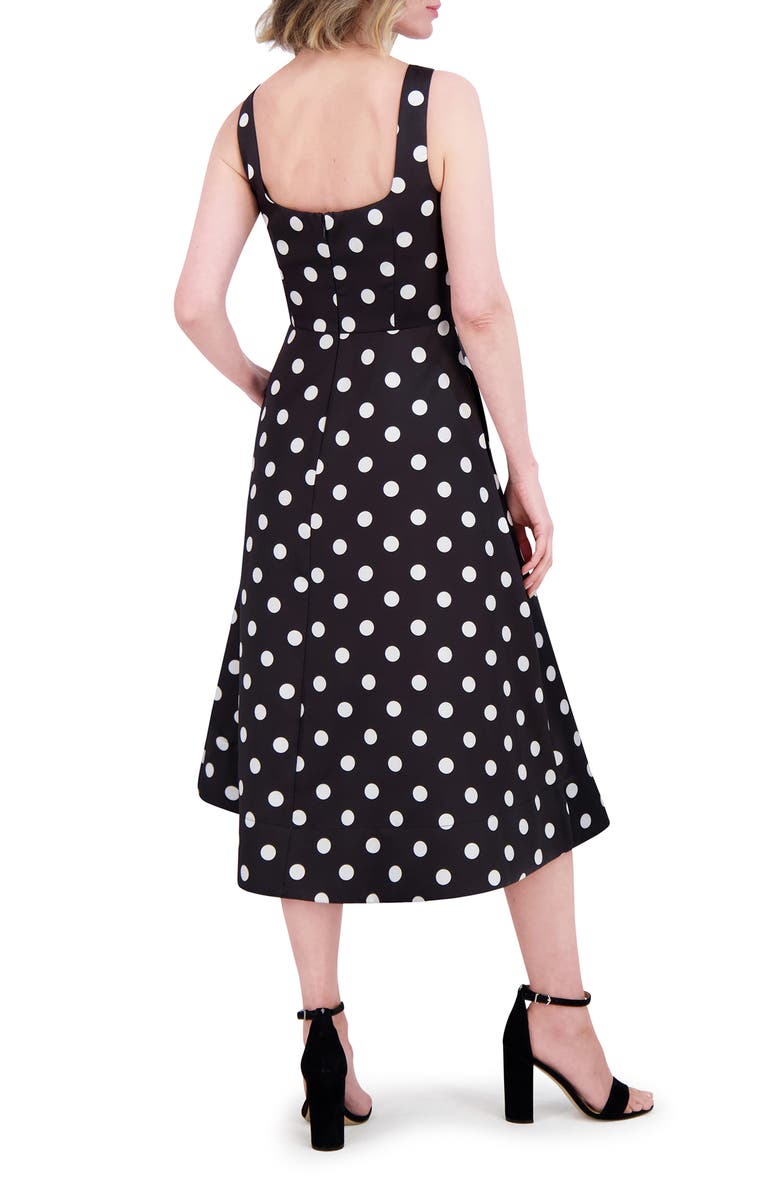 Eliza J Polka Dot Asymmetric Hem Cocktail Dress, Alternate, color, 