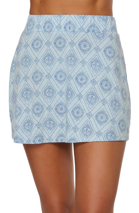 Diana Print Cotton Blend Skirt