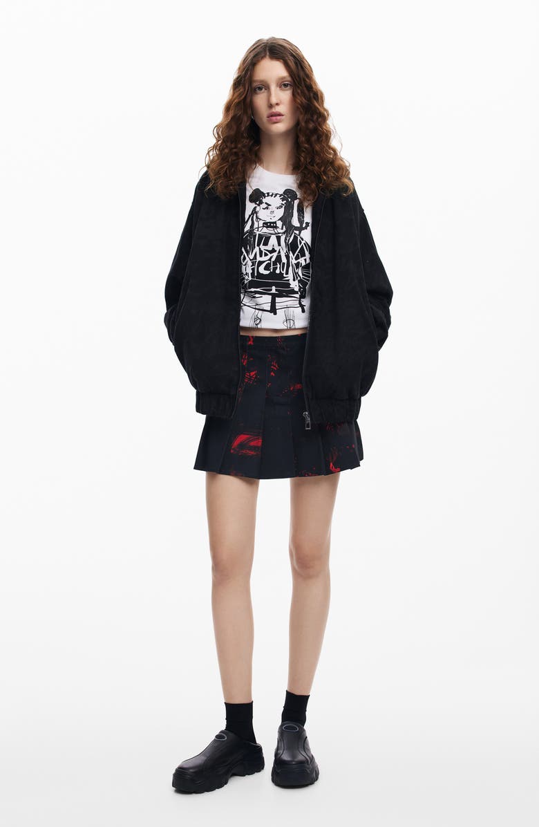 Desigual Lacroix Pleated Miniskirt, Alternate, color, 