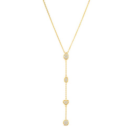 Anna Zuckerman Y Not Lariat Necklace In Yellow Gold