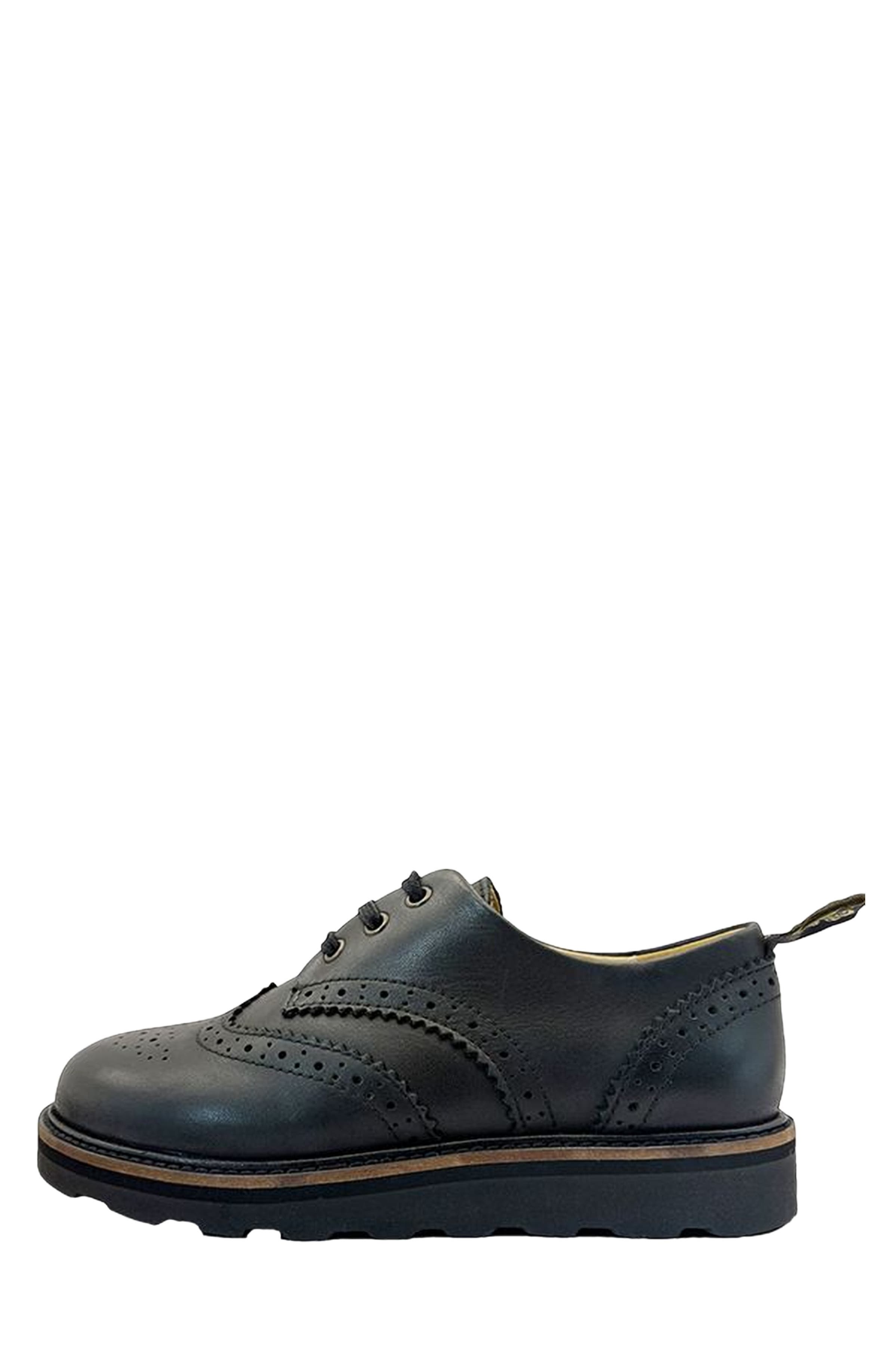Young Soles Brando Kids Brogue Shoe, Alternate, color, All Black