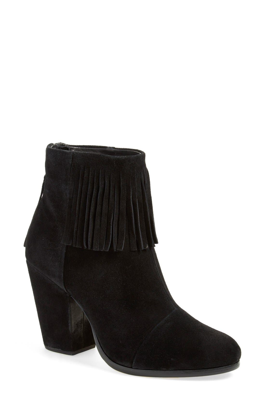 rag & bone 'Newbury' Fringe Bootie, Main, color, 