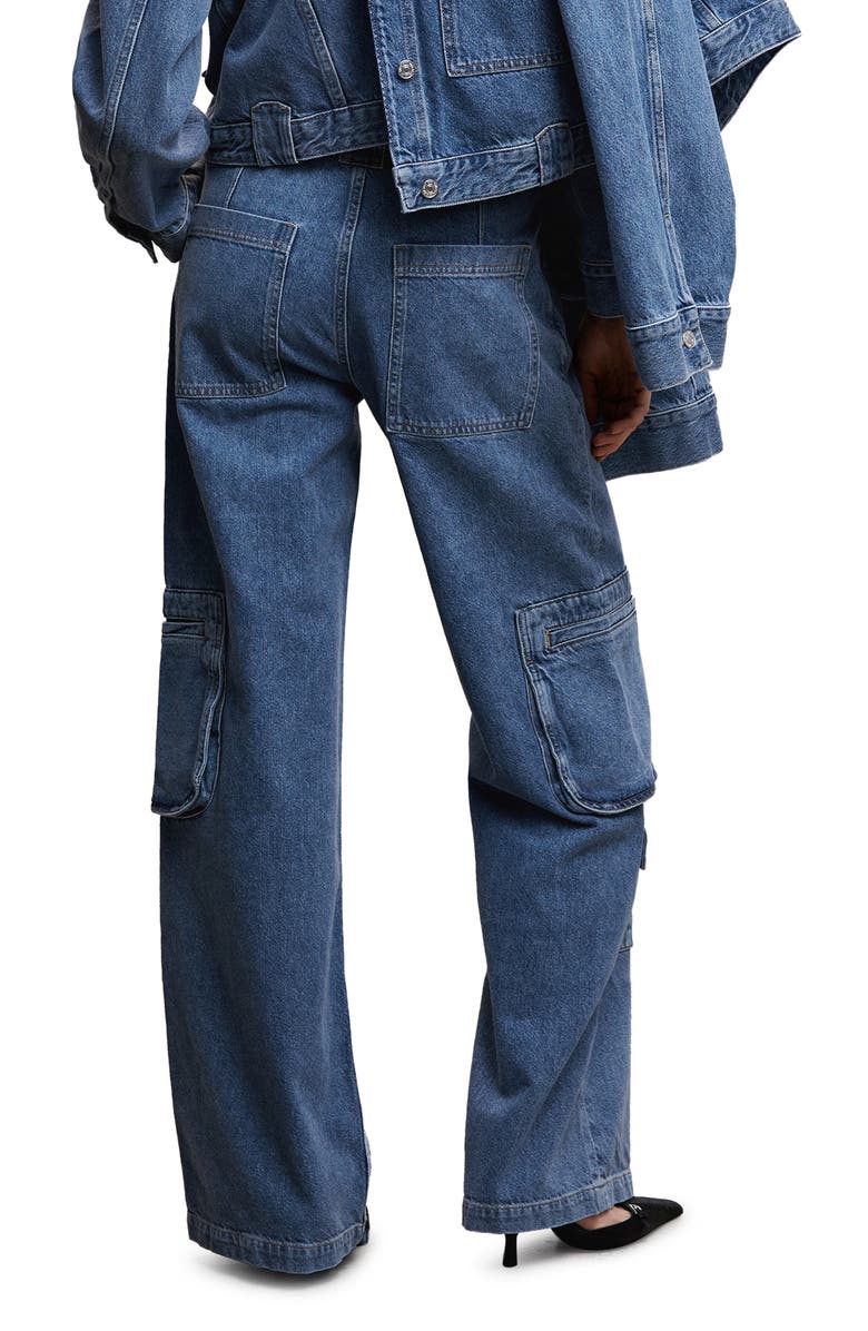 MANGO Straight Leg Cargo Jeans, Alternate, color,