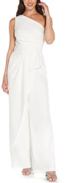 Adrianna Papell One-Shoulder Crepe Jumpsuit