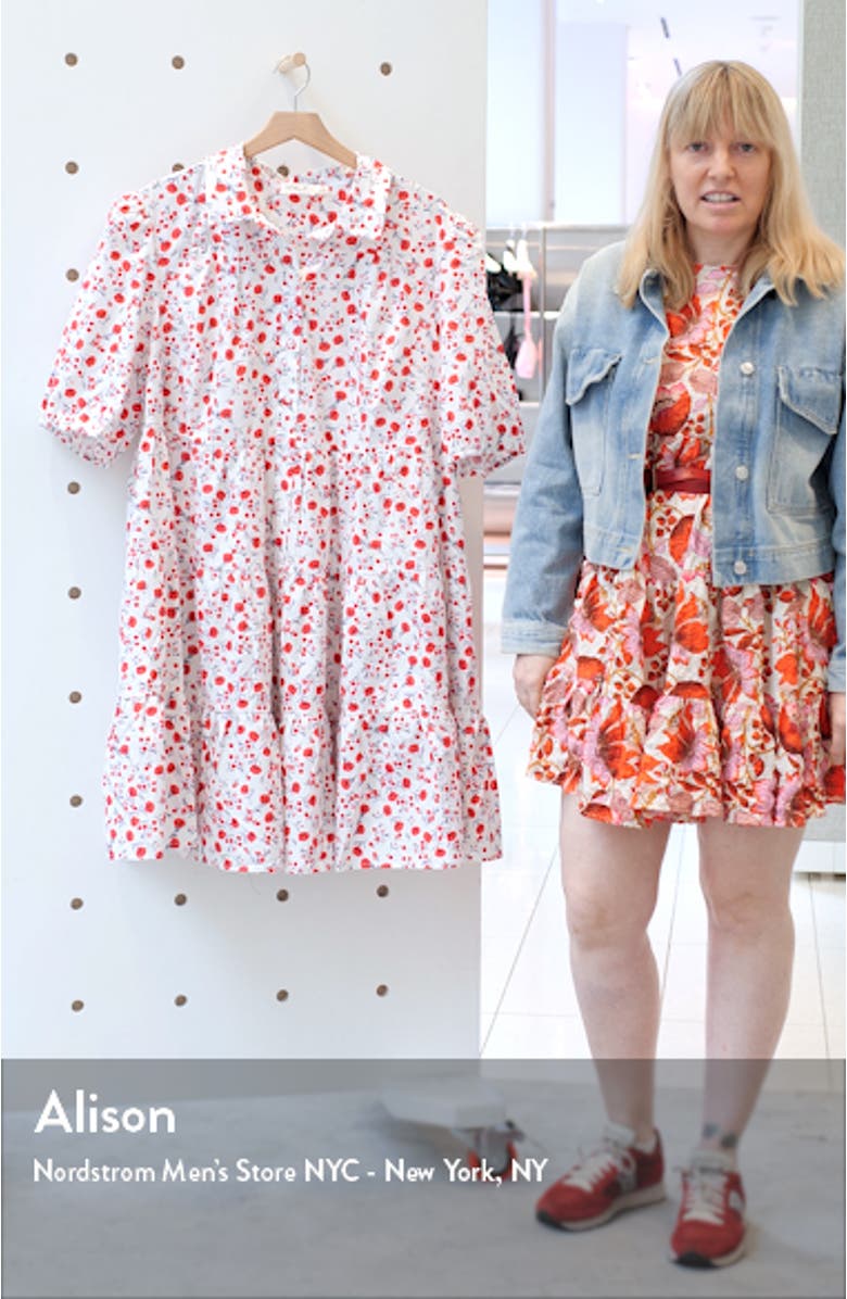 Print Tiered Shirtdress & Face Mask Set, sales video thumbnail