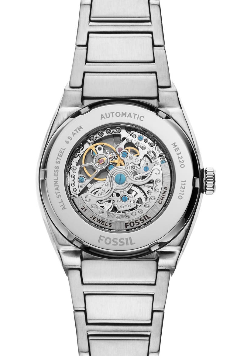Everett Skeleton Bracelet Watch, 42mm, Alternate, color, STAINLESS STEEL