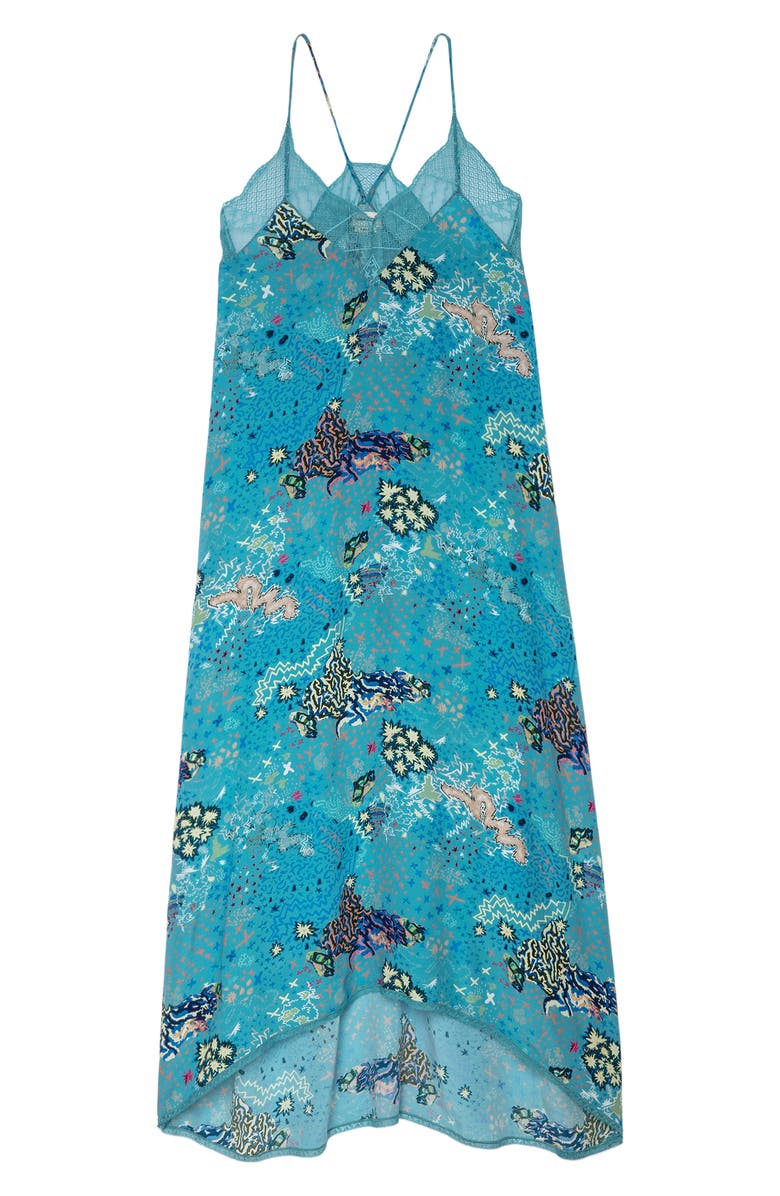 Zadig & Voltaire Risty Glam Rock High-Low Slipdress, Alternate, color, 