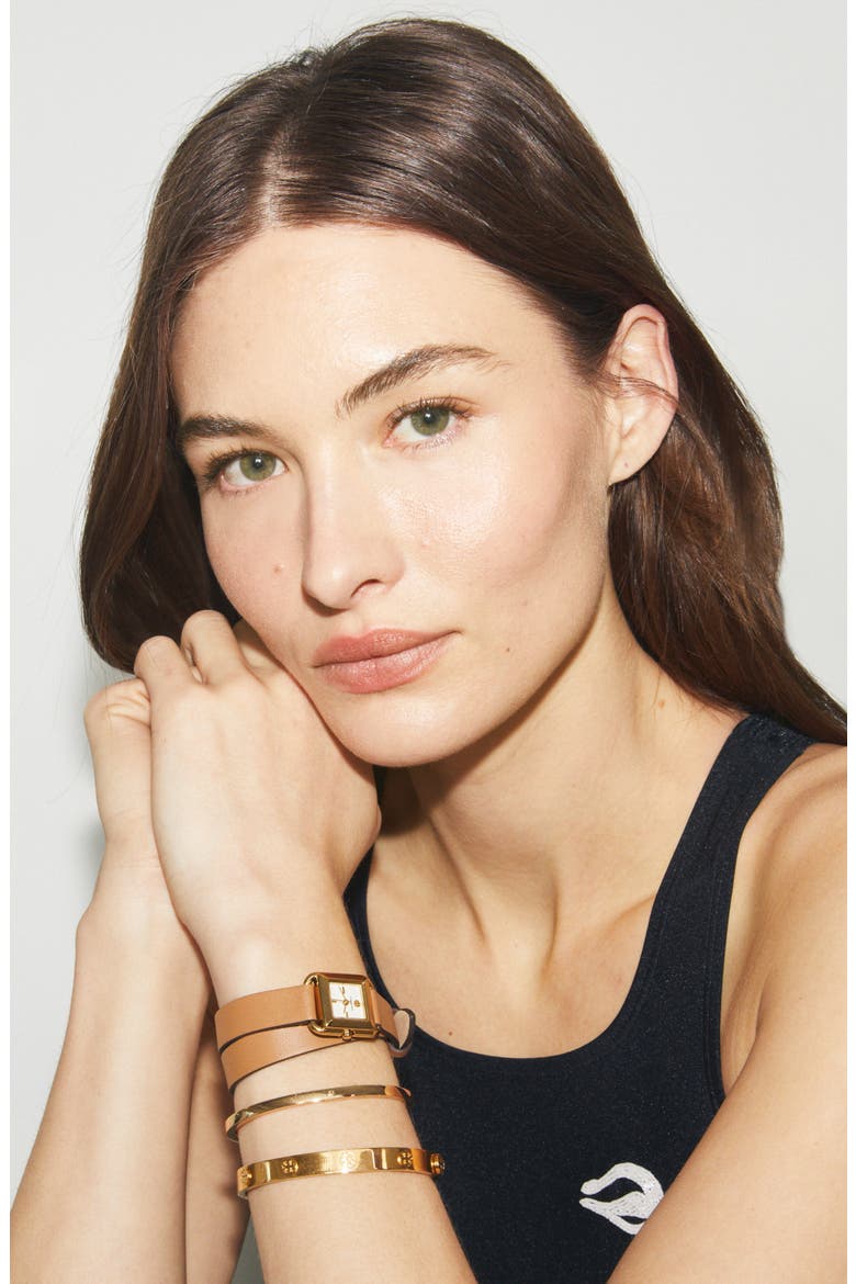 Icon Hinge Bracelet, Alternate, color, TORY GOLD