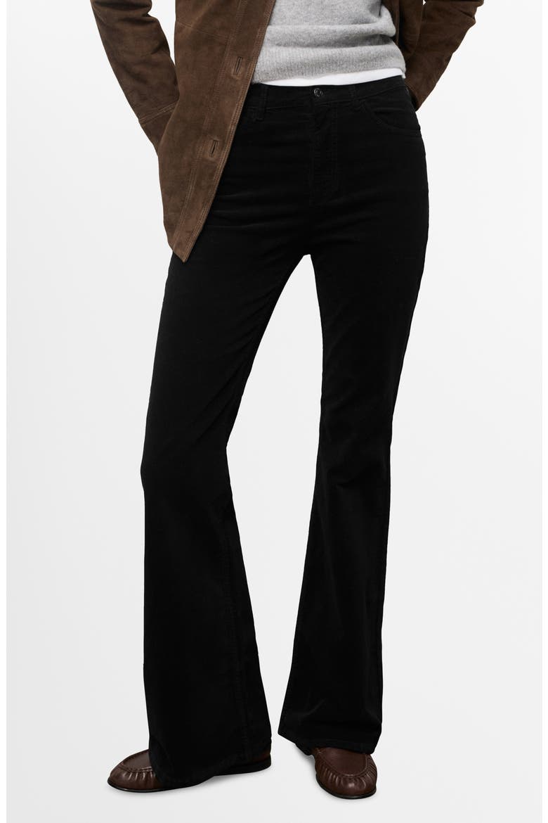 Flare Velvet Jeans, Main, color, BLACK