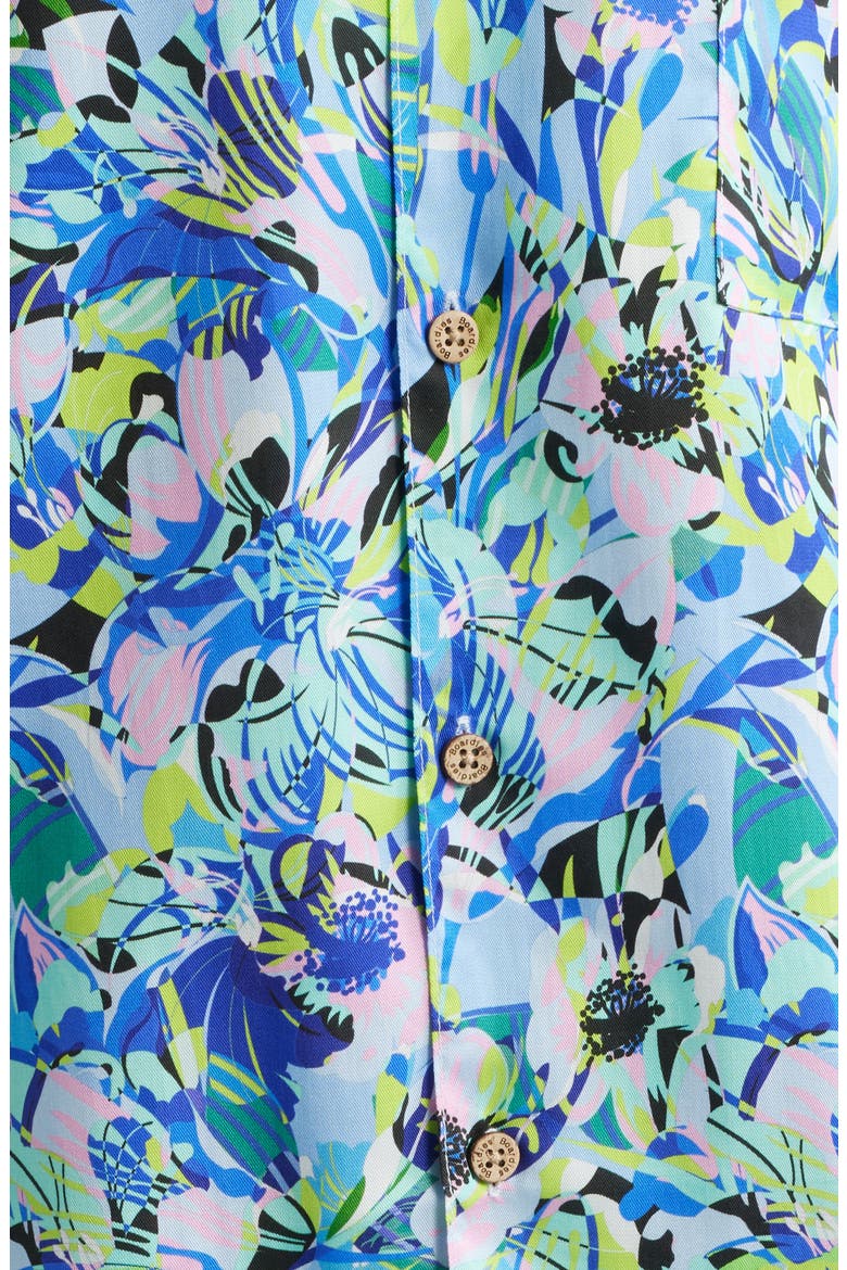 Floral Print Camp Shirt, Alternate, color, BLUE