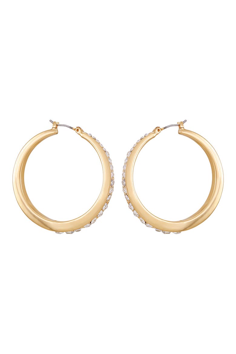 Crystal Hoop Earrings, Alternate, color, GOLDTONE1