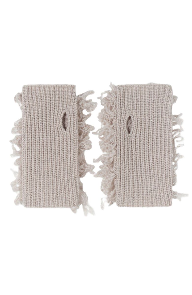 GOBI Mongolian Cashmere Loop-Stitch Cashmere Fingerless Gloves, Alternate, color, 