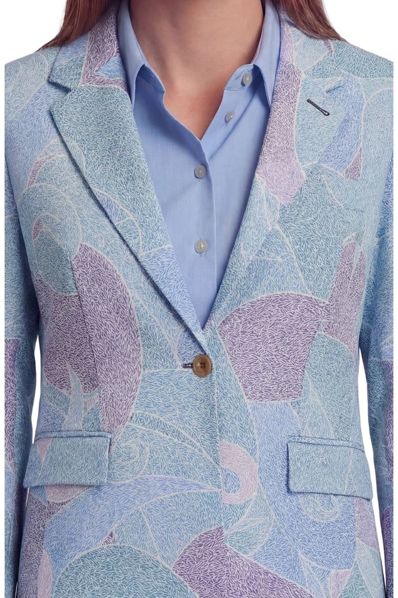 Grain Paisley Womens Tailored Blazer, Alternate, color, GRAIN PAISLEY TEAL