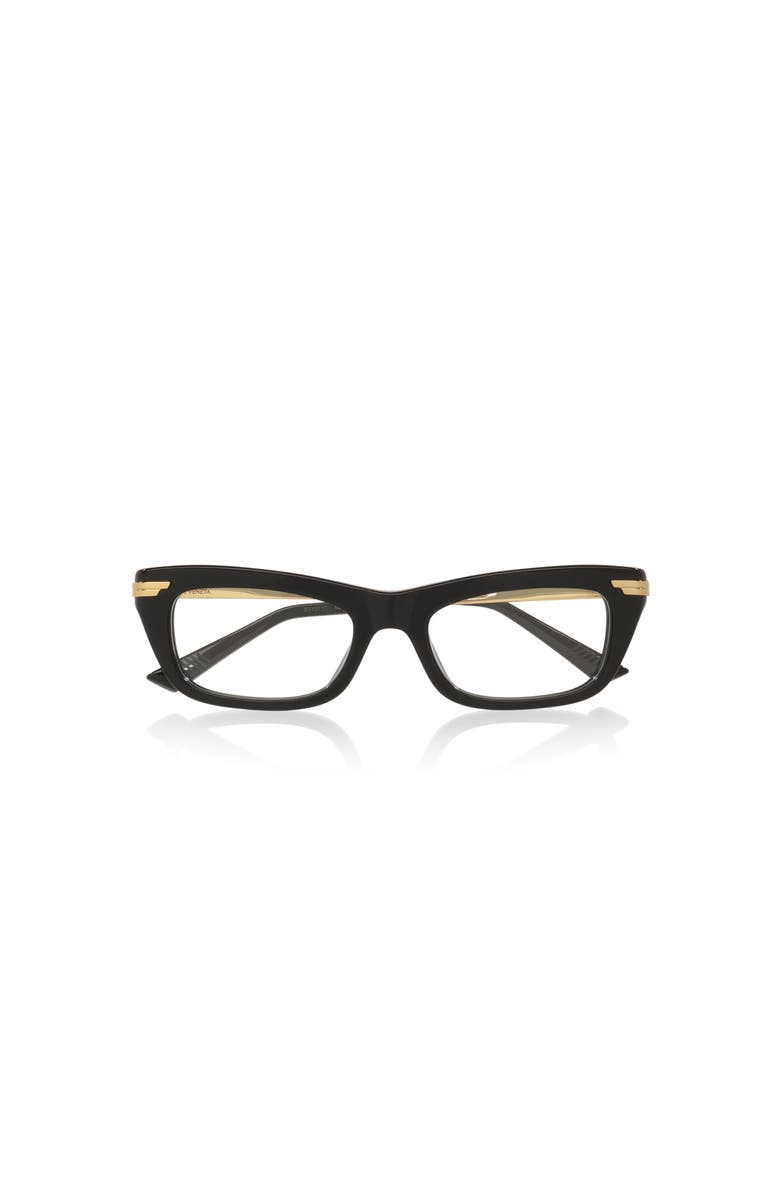 Bottega Veneta 51mm Rectangle optical glasses, Alternate, color, Black