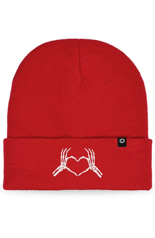 Shop Dalix Heart Of Bones Beanie In Red