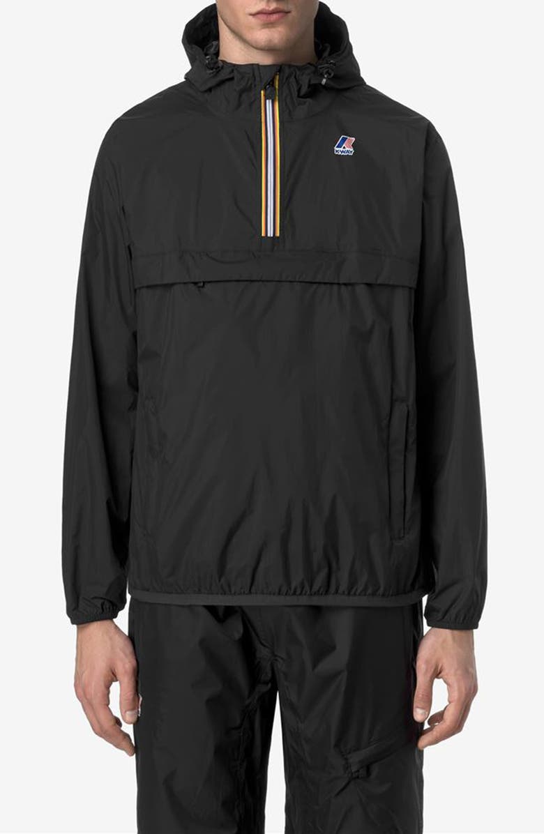 K-Way Le Vrai 4.0 Leon Water Repellent Anorak, Main, color, Black Pure