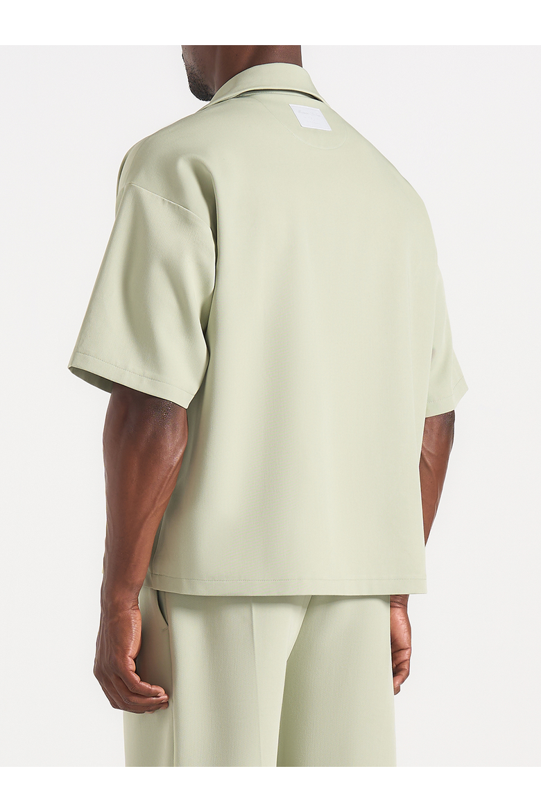 Abel Boxy Tailored Double Breasted Shirt, Alternate, color, Sage