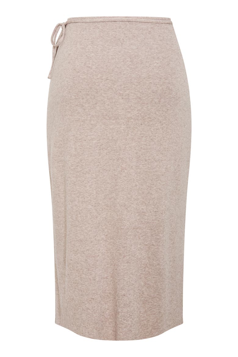 Callie Wrap Knit Midi Skirt, Alternate, color, MUSHROOM MELANGE