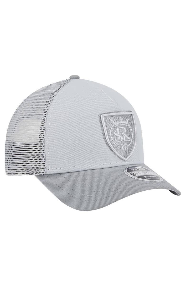 New Era Men's New Era Gray Real Salt Lake Color Pack 9FORTY A-Frame Adjustable Trucker Hat, Alternate, color,