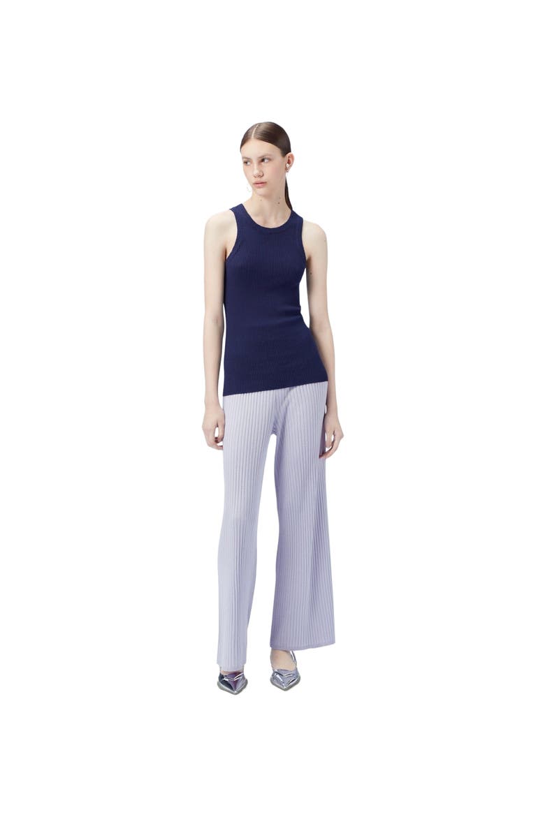 Ribbed Cotton Silk Cashmere Blend Tank Top, Alternate, color, navy