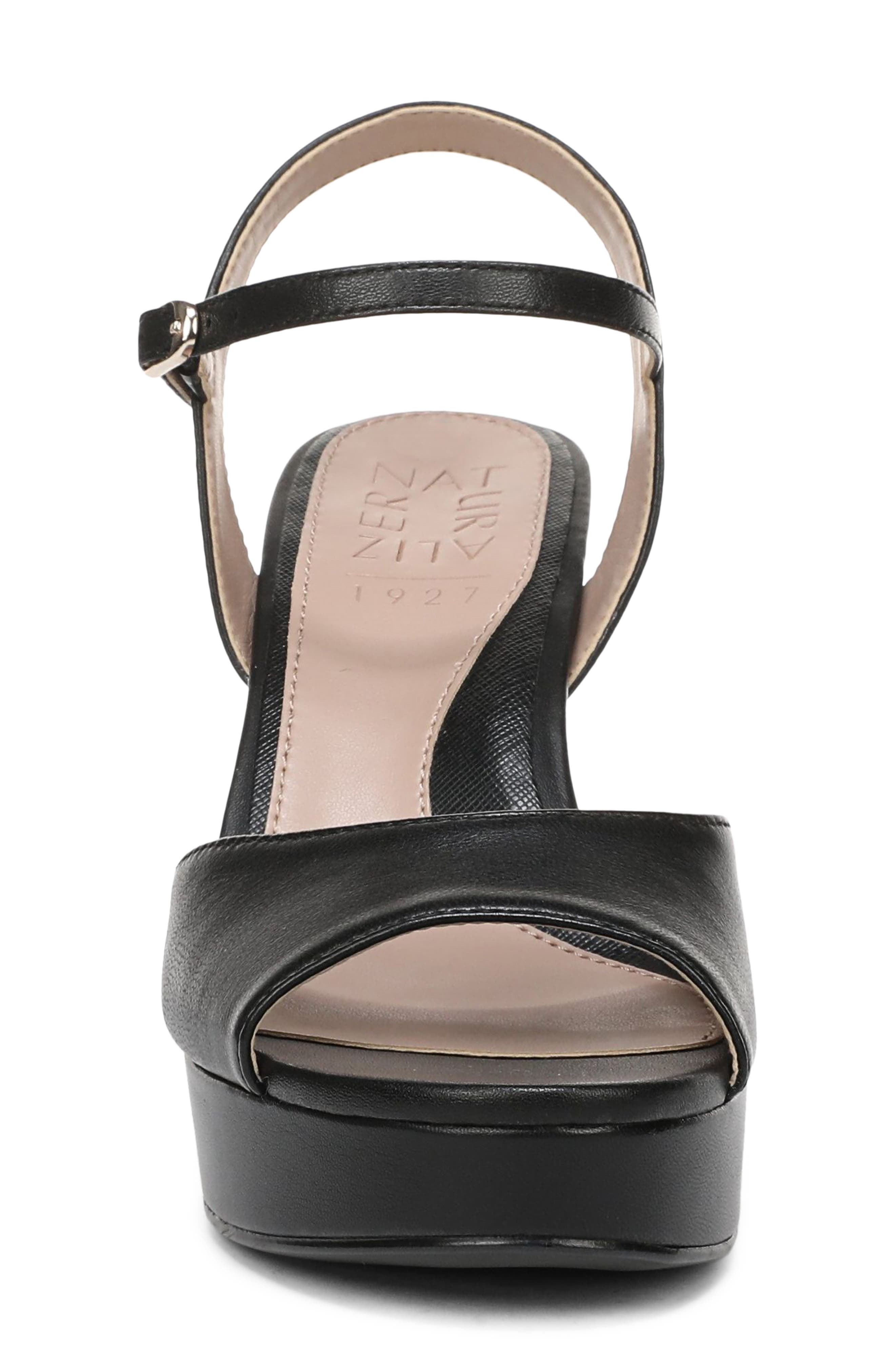 Naturalizer Marigold Ankle Strap Platform Sandal, Alternate, color, Black Leather