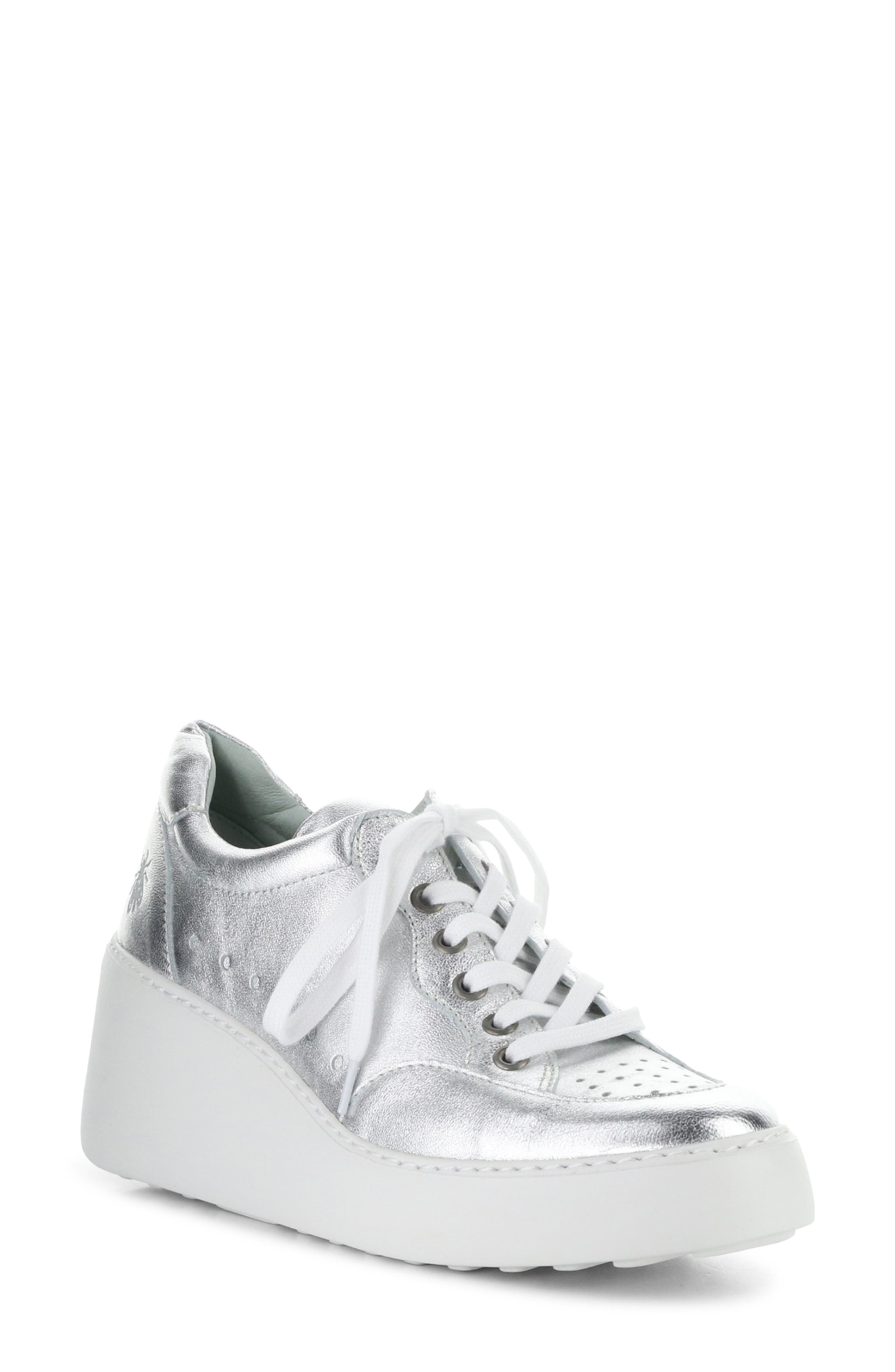 Fly London Derk Platform Wedge Sneaker, Main, color, 002 Silver