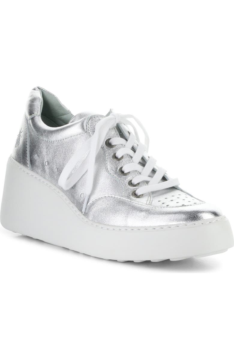 Fly London Derk Platform Wedge Sneaker, Main, color, 002 Silver