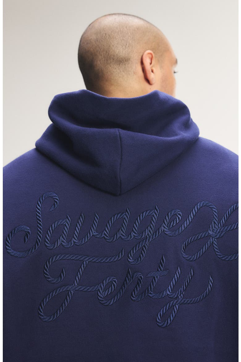Fleece Hoodie, Alternate, color, DARK AND STORMY BLUE