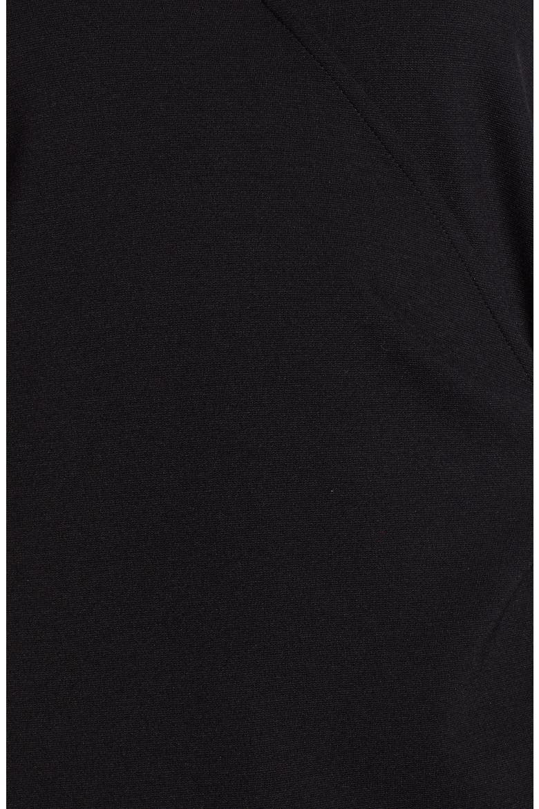 Ballet Wrap Ponte Knit Top, Alternate, color, BLACK