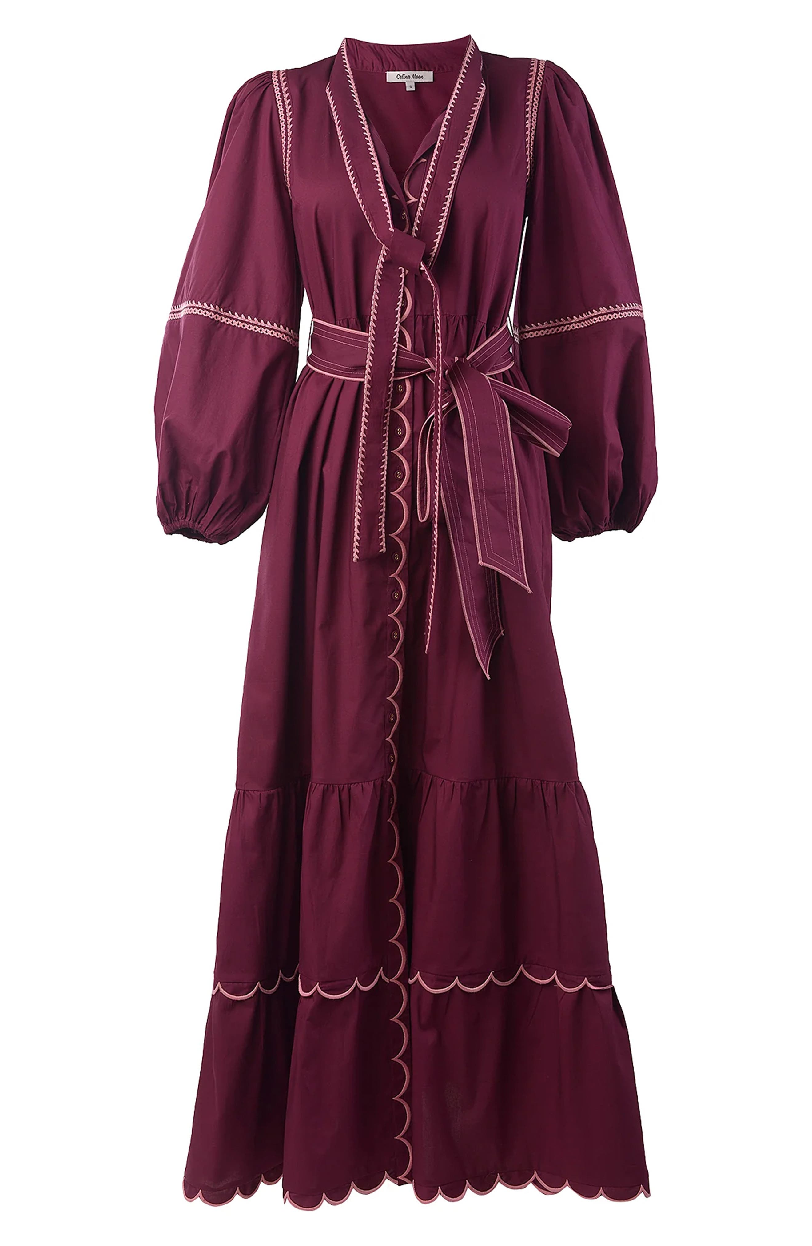 Celina Moon Myrna Long Sleeve Maxi Dress