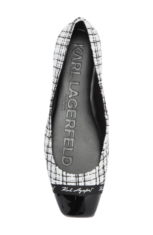 Shop Karl Lagerfeld Paris Zofia Cap Toe Tweed Flat