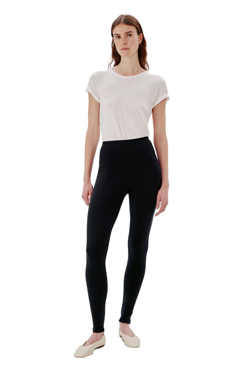 Another Tomorrow SEAMED LEGGING, Alternate, color, Black