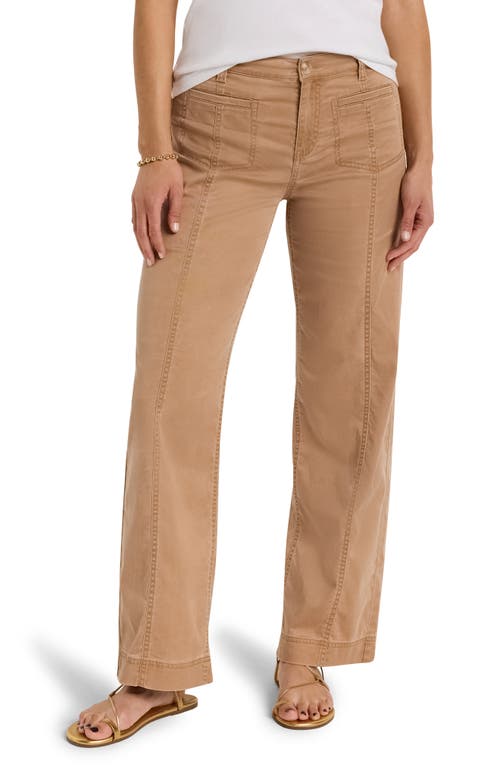 Shop Nic + Zoe Nic+zoe Sateen Wide Leg Pants In Burro