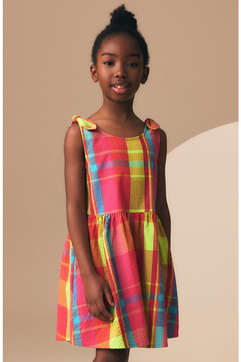 Kids' Rainbow Check Romper, Alternate, color, MULTI