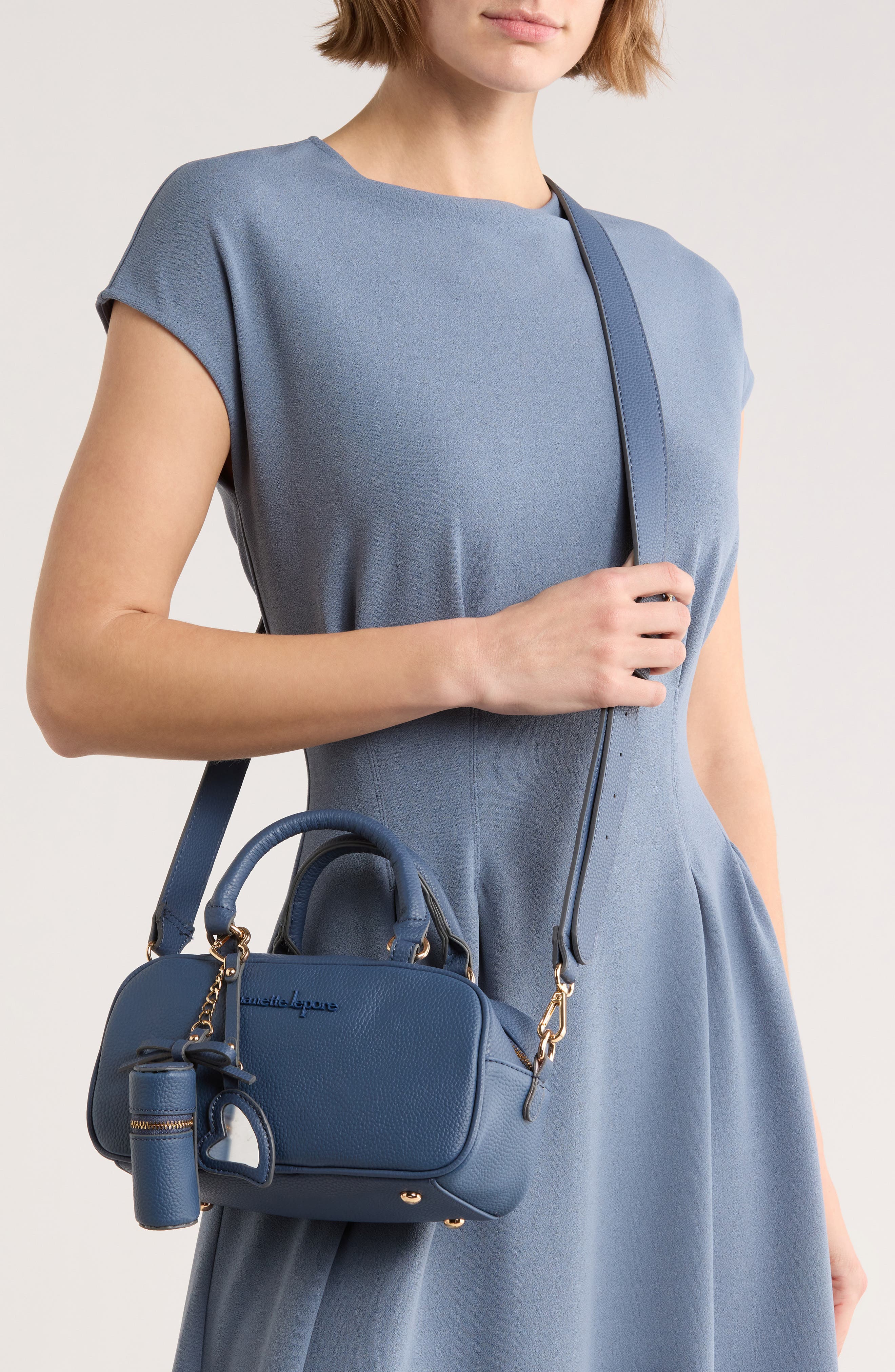 Ellah Mini Convertible Satchel Bag, Alternate, color, VINTAGE INDIGO