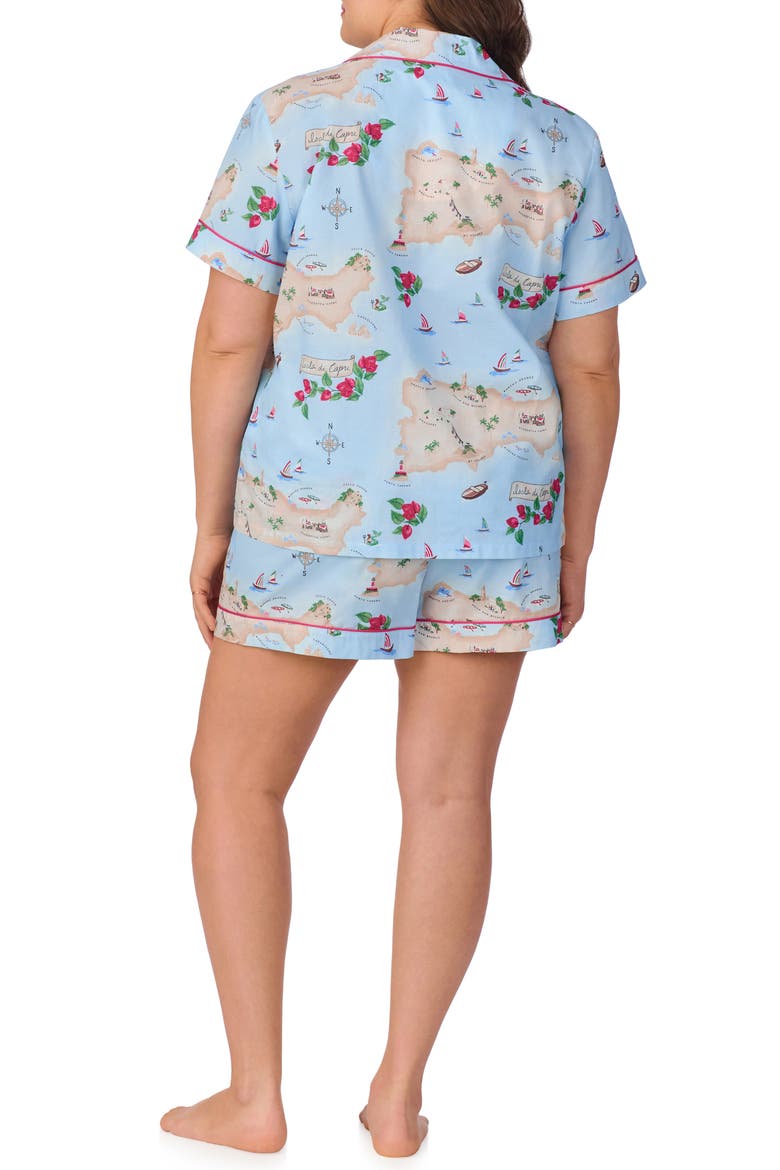 Print Organic Cotton Poplin Short Pajamas, Alternate, color, CIAO CAPRI