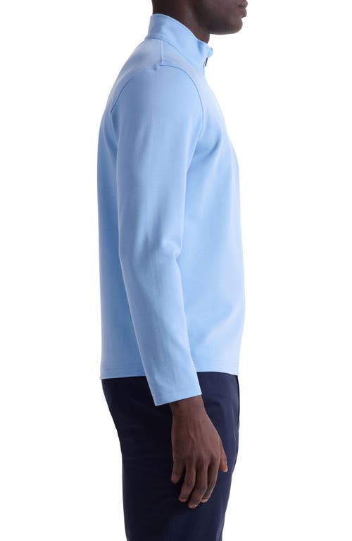 Bugatchi Solid Quarter Zip Pullover In Blue