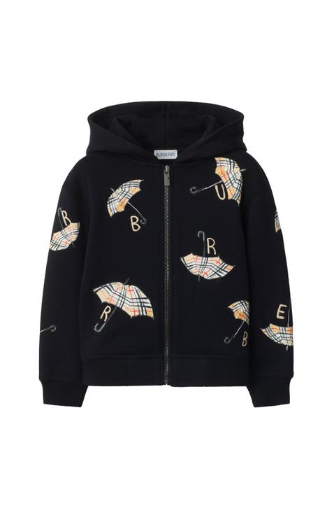 Umbrella Logo Cotton Zip Hoodie