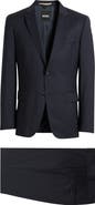BOSS Huge Slim Fit Solid Wool Suit