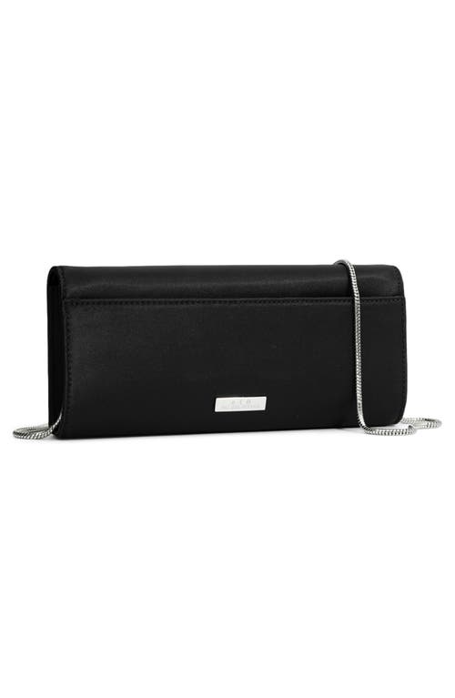 Alexis Bittar Crystal Curve Recycled Satin Clutch Bag In Black