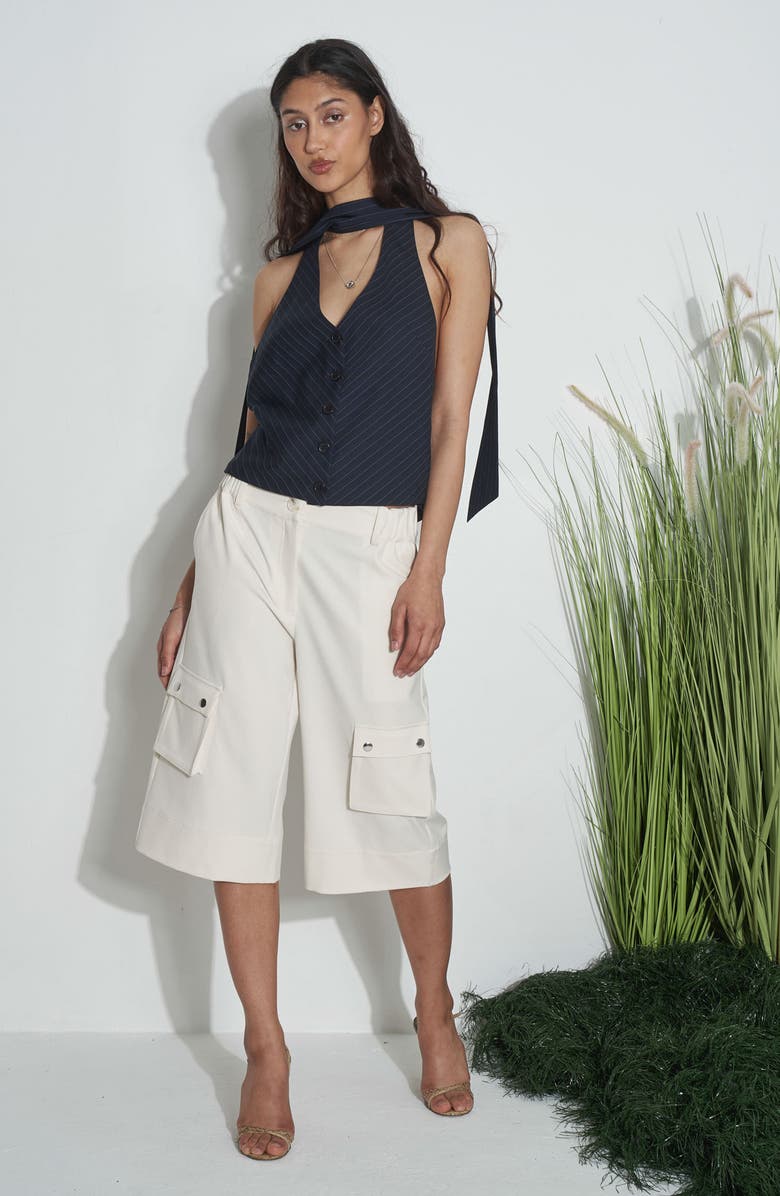 Find Me Now Chad Tie Neck Halter Top, Alternate, color, Navy