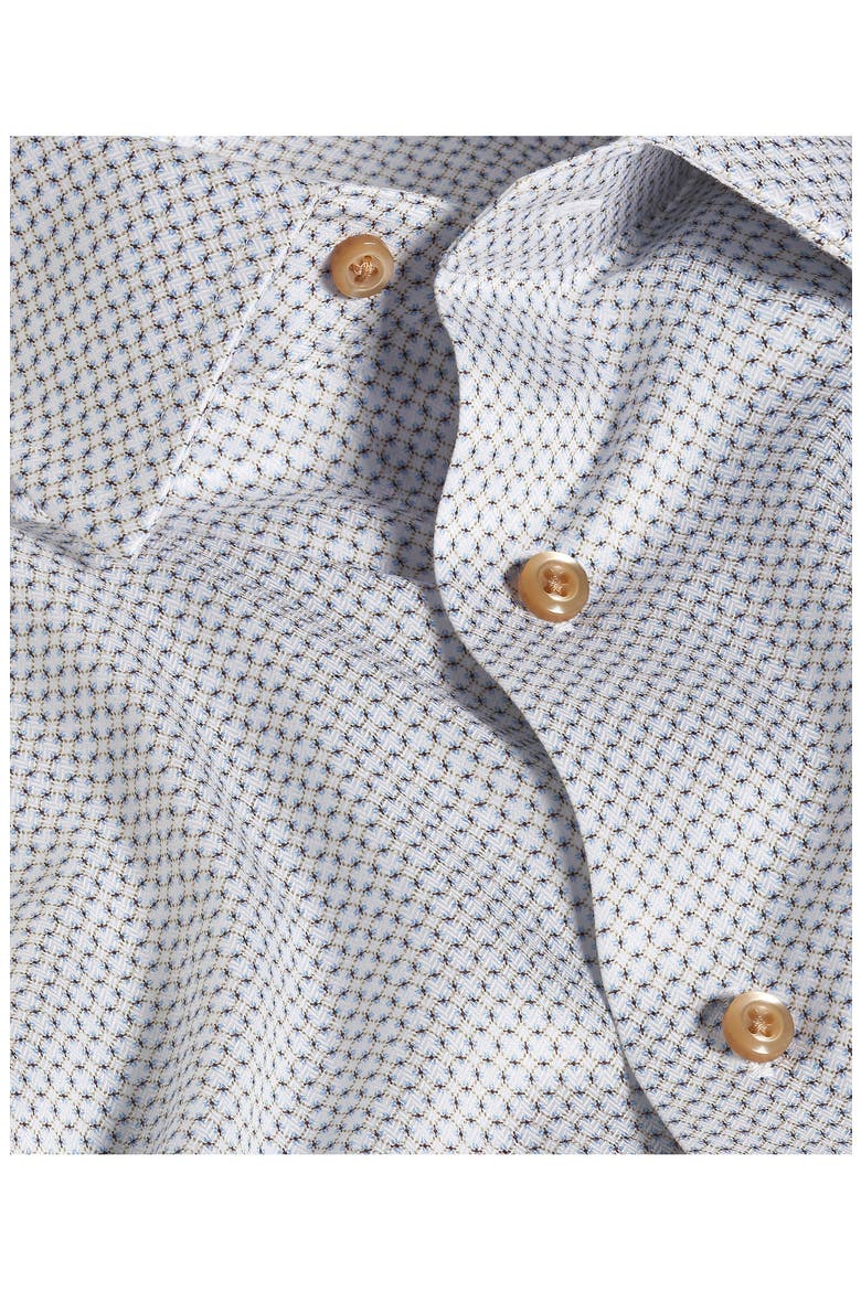 Trim Fit Geometric Print Cotton Twill Dress Shirt, Alternate, color, WHITE/ DUNE