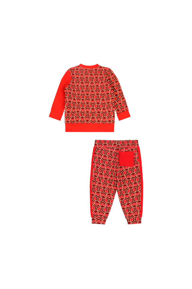 Baby Crewneck Sweatshirt and Jogger Pants Set, Alternate, color, Red Multicolor