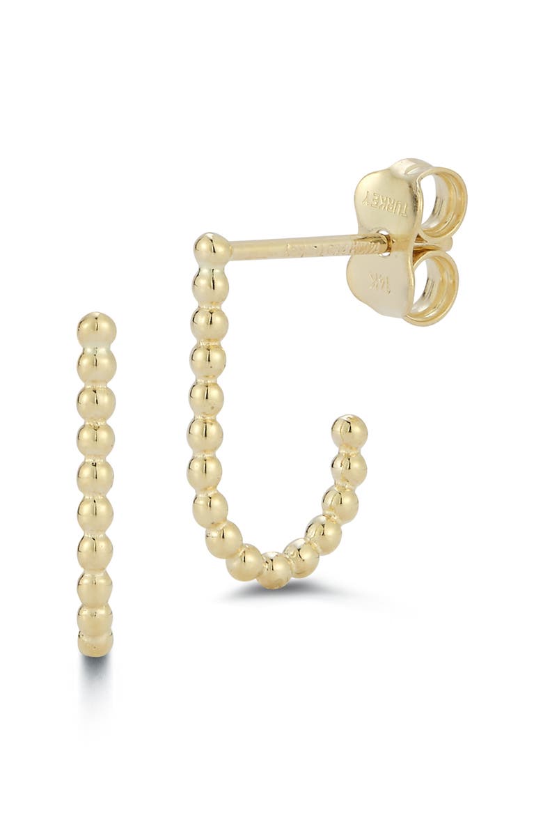Beaded 'J' Earrings, Main, color, GOLD