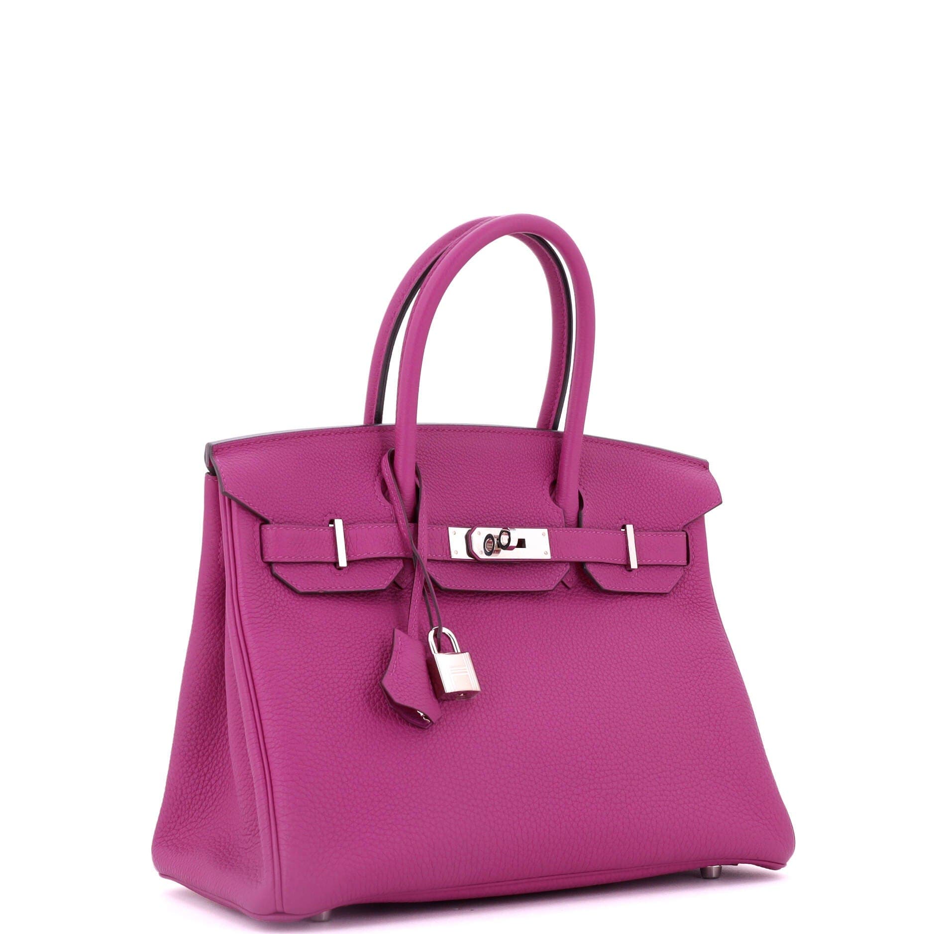 Pre-Owned Hermes Birkin Handbag Pink Clemence with Palladium Hardware 30, Alternate, color, Tosca