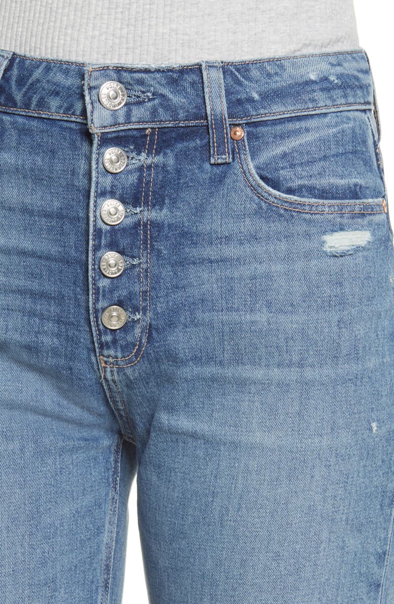 PAIGE Leenah High Waist Exposed Button Fly Flare Leg Jeans, Alternate, color,